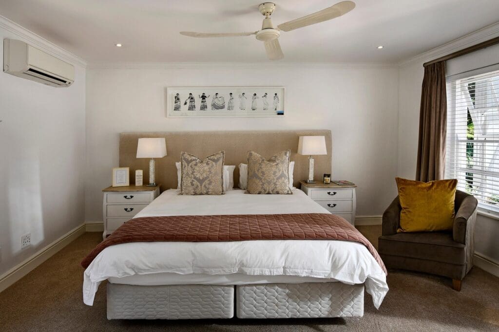 Cozy bedroom with elegant decor.