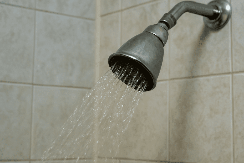 showerhead with running water